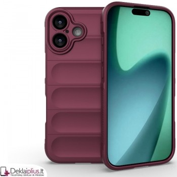 Magic Shield guminis dėklas su kameros apsauga - bordo spalvos (Apple Iphone 17)